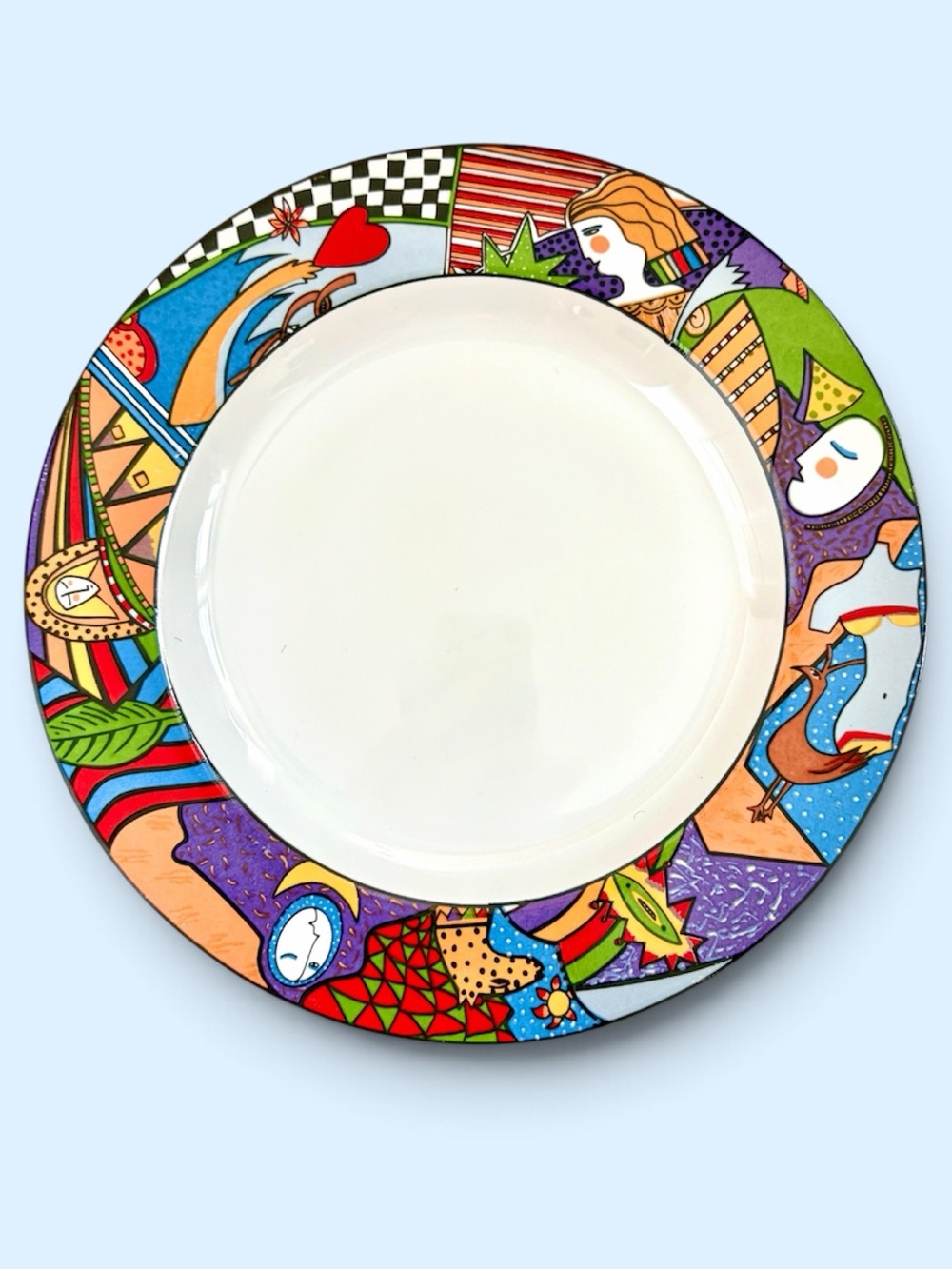 Set of 4: 80s 90s Vitromaster Metropolitan Lunch Plate Memphis Style Postmodern